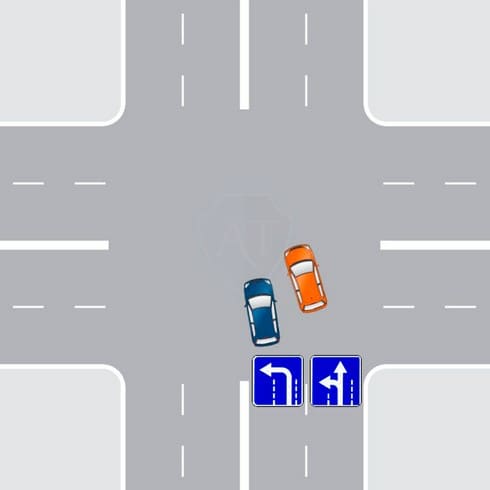 Сколько штраф, если повернули налево или направо со второй полосы?